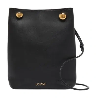 Loewe Pebble Soft Calf Leather Bag In Black