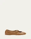 Loewe Pebble Soft Ballerina In Nappa Lambskin In Brown