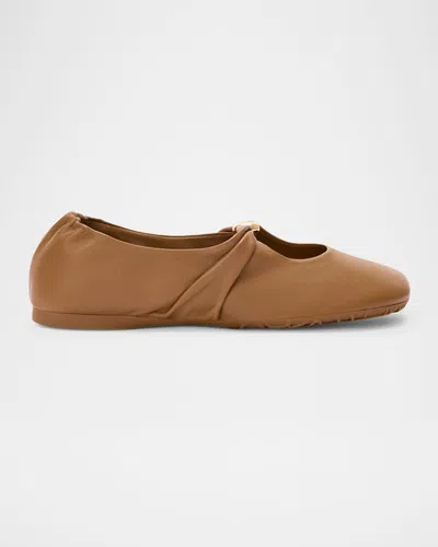 LOEWE PEBBLE SOFT LEATHER BALLERINA FLATS