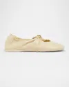 Loewe Pebble Soft Leather Ballerina Flats In Gold