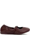 Loewe Pebble Soft Leather Ballets In Red