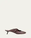 Loewe Pebble Embellished Cutout Leather Mules In Brown