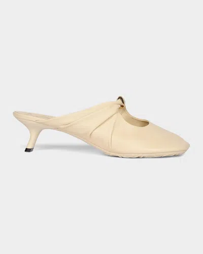 Loewe Pebble Soft Leather Mules In Nude