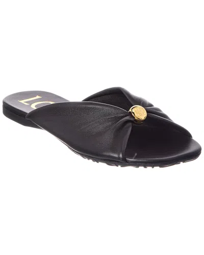 Loewe Pebble Soft Leather Slide In Black