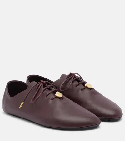 Loewe Pebble Soft Leather Sneakers In Brown