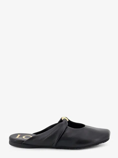 Loewe Pebble Soft Low Leather Sandals In Black