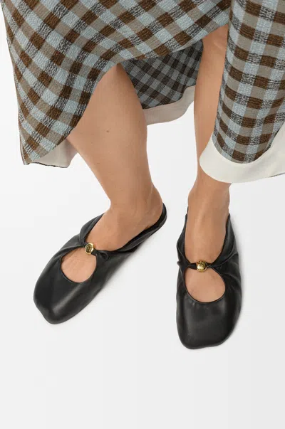 Loewe Pebble Soft Mule In Nappa Lambskin Size: 41 For Woman In Black