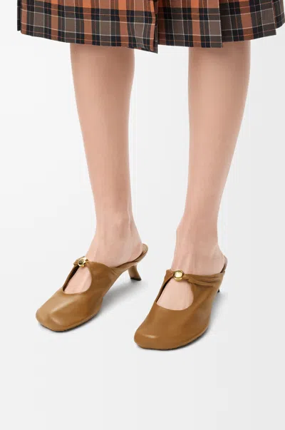 Loewe Pebble Soft Mule In Nappa Lambskin Size:41 For Woman In Brown