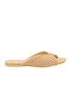 Loewe Pebble Soft Raffia And Leather Sliders In Multi