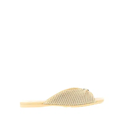 LOEWE 'PEBBLE SOFT' RAFFIA-EFFECT SLIDES