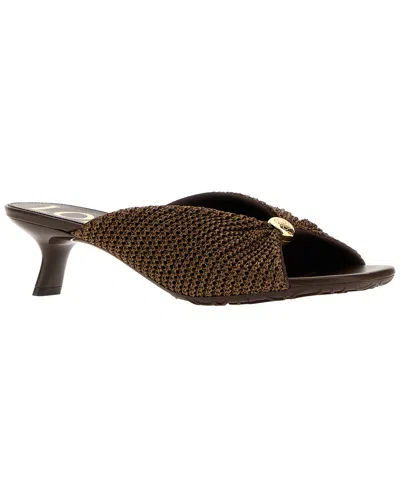 Loewe Pebble Soft Slide 45 Raffia Sandal In Brown