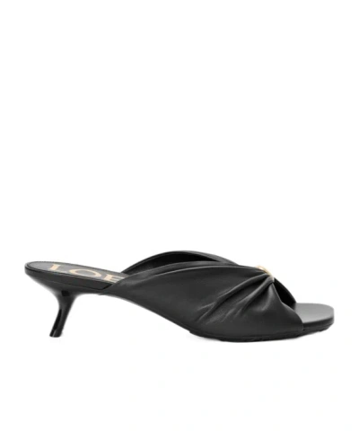 Loewe Pebble Soft Slide In Nappa Lambskin In Black
