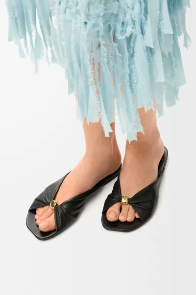 Loewe Pebble Soft Slide In Nappa Lambskin In Black