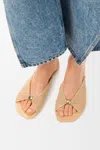 Loewe Raffia-effect Flat Sandals In Brown