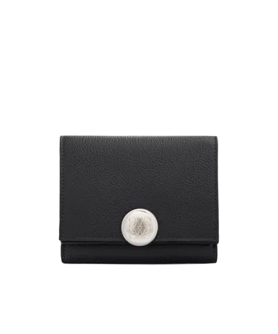 Loewe Pebble Trifold Wallet In Pebble Grain Calfskin In Black