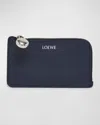 Loewe Pebble Zip Leather Card Holder In Abyss Blue