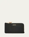 Loewe Pebble Zip Leather Card Holder In Black