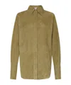 Loewe Camicia In Pelle Scamosciata Verde Salvia Donna In Green