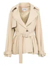 Loewe Peplum Belted Jacket In Neutral