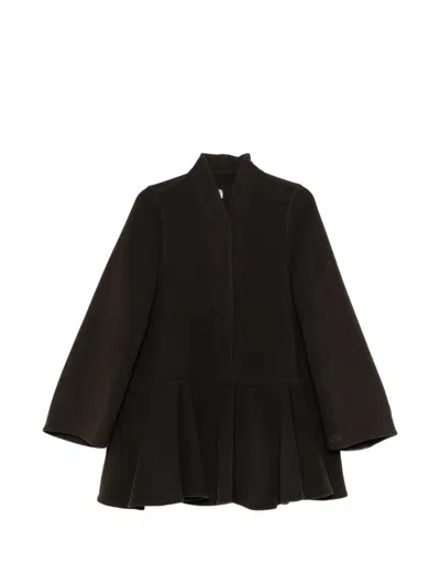 Loewe Peplum-hem Coat In Brown