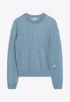 Loewe Perforated Crewneck Sweater In Blue