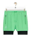 Loewe Performance Shorts In Technical Shell In Green