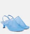 Loewe Scarpe Con Tacco Petal In Rete Ceruleo Donna In Blue