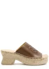 Loewe Petal Platform Espadrilles In Vegetable Tanned Calfskin Sandals Brown In Brown
