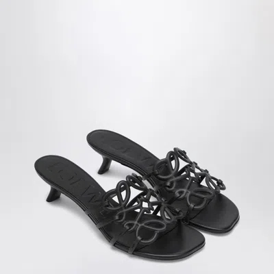 Loewe Petal Anagram Black Slides Women