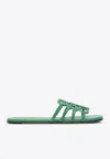 Loewe Petal Anagram Leather Flat Sandals