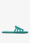Loewe Petal Anagram Leather Flat Sandals