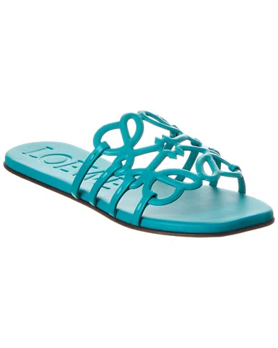 Loewe Petal Anagram Leather Sandal In Blue
