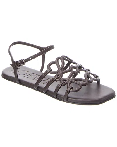 Loewe Petal Anagram Leather Sandal In Brown