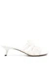 Loewe Petal Anagram Leather Caged Mule Sandals In White