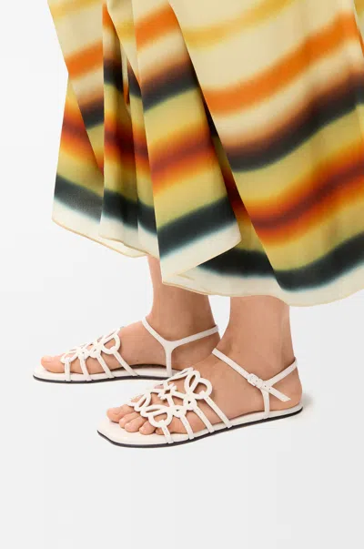 Loewe Petal Anagram Sandal In Leather Skin Size: 40 For Woman In White