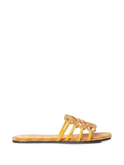 Loewe Petal Anagram Sandals In Yellow