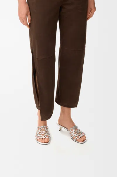 Loewe Petal Anagram Slide In Laminated Lambskin Size:40 For Woman In Blue