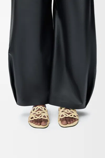 Loewe Petal Anagram Slide In Rhinestone-embellished Suede Size:40 For Woman In Yellow