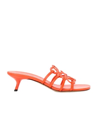 Loewe Petal Anagram Slide In Soft Calfskin In Orange
