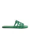 Loewe Petal Anagram Slide In Soft Calfskin In Green