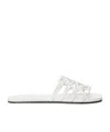 Loewe Petal Anagram Slide In Soft Calfskin In White