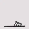 Loewe Petal Anagram Slides In Soft Calfskin In Black