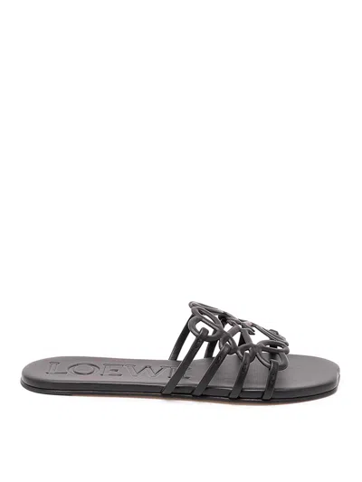 Loewe `petal Anagram` Slides In Black