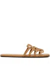 Loewe Petal Anagram Leather Sandal In Neutrals