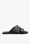 Loewe Petal Belt Cross-over Sandals In Black