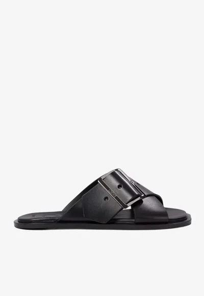 LOEWE PETAL BELT CROSS-OVER SANDALS