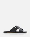 Loewe Sandalo Piatto Petal Belt In Pelle Di Vitello Conciata Al Vegetale In Black