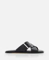 Loewe Sandalo Piatto Petal Belt In Pelle Di Vitello Conciata Al Vegetale In Black