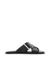 Loewe Sandalo Piatto Petal Belt In Pelle Di Vitello Conciata Al Vegetale In Black