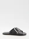 Loewe Sandalo Piatto Petal Belt In Pelle Di Vitello Conciata Al Vegetale In Black